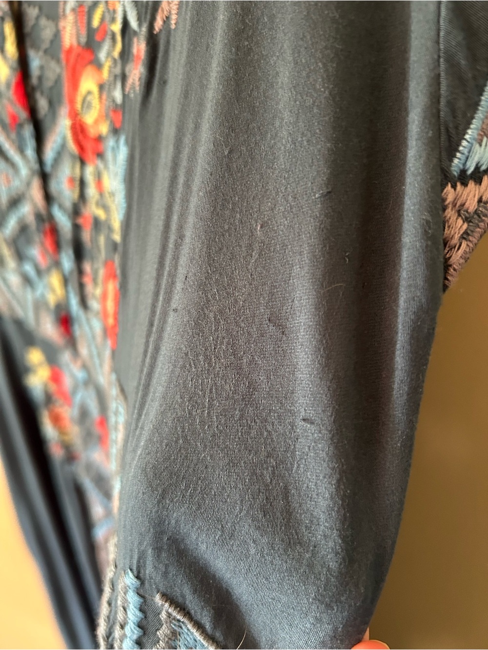 Johnny Was Embroidered Boho Cassie Maxi Dress - Navy Blue Medium - Picture 6 of 10